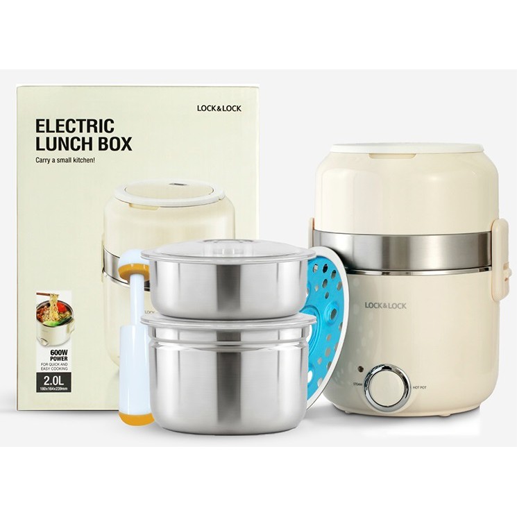 [Lòng Hộp Inox] Hộp Cơm Điện Lock&Lock EJR226IVY - 2 Lít - Hàng Chính Hãng