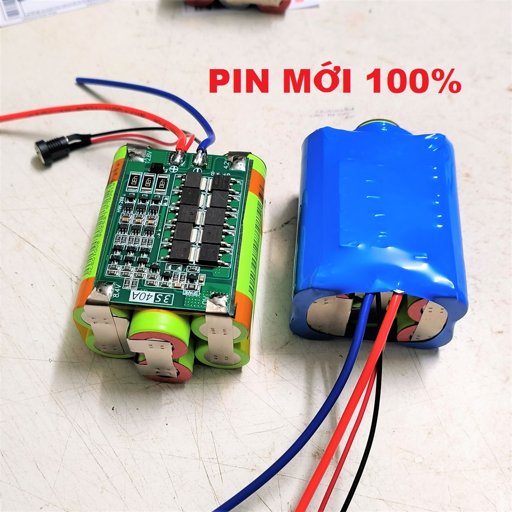 Khối pin Ryobi 12V 5AH xả 40A Pin mới 100%.Thay pin máy khoan, bắt vít 12v... Bán kèm sạc pin lithium 3S 12,6V - Limo