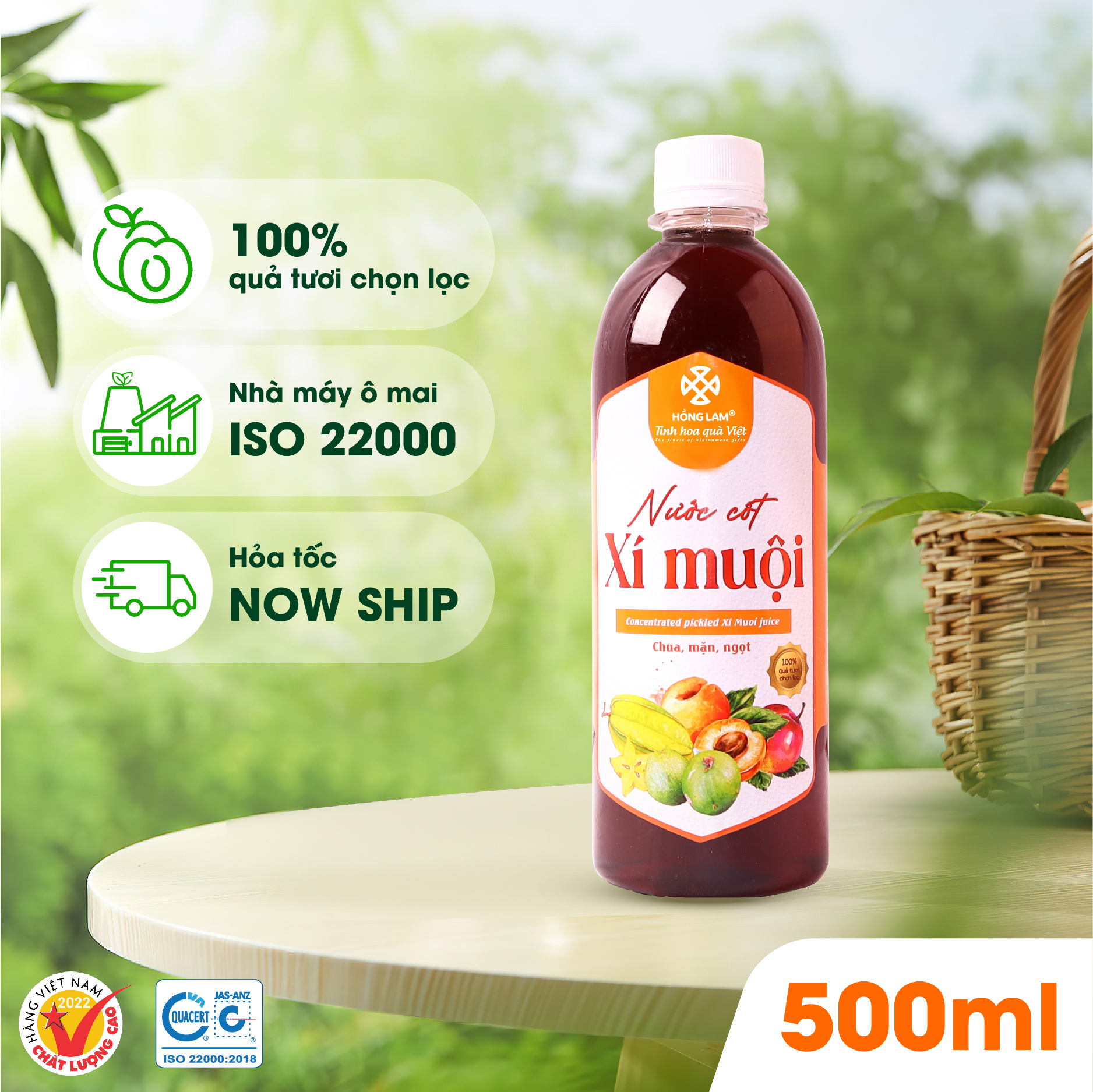 Nước cốt xí muội Hồng Lam 500ml