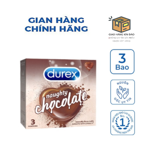 Bao Cao Su Gai Nhỏ Hương Socola Durex Naughty Chocolate H3