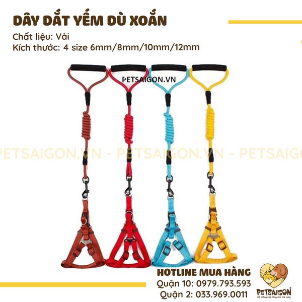 DÂY DẮT YẾM DÙ XOẮN CHO THÚ CƯNG