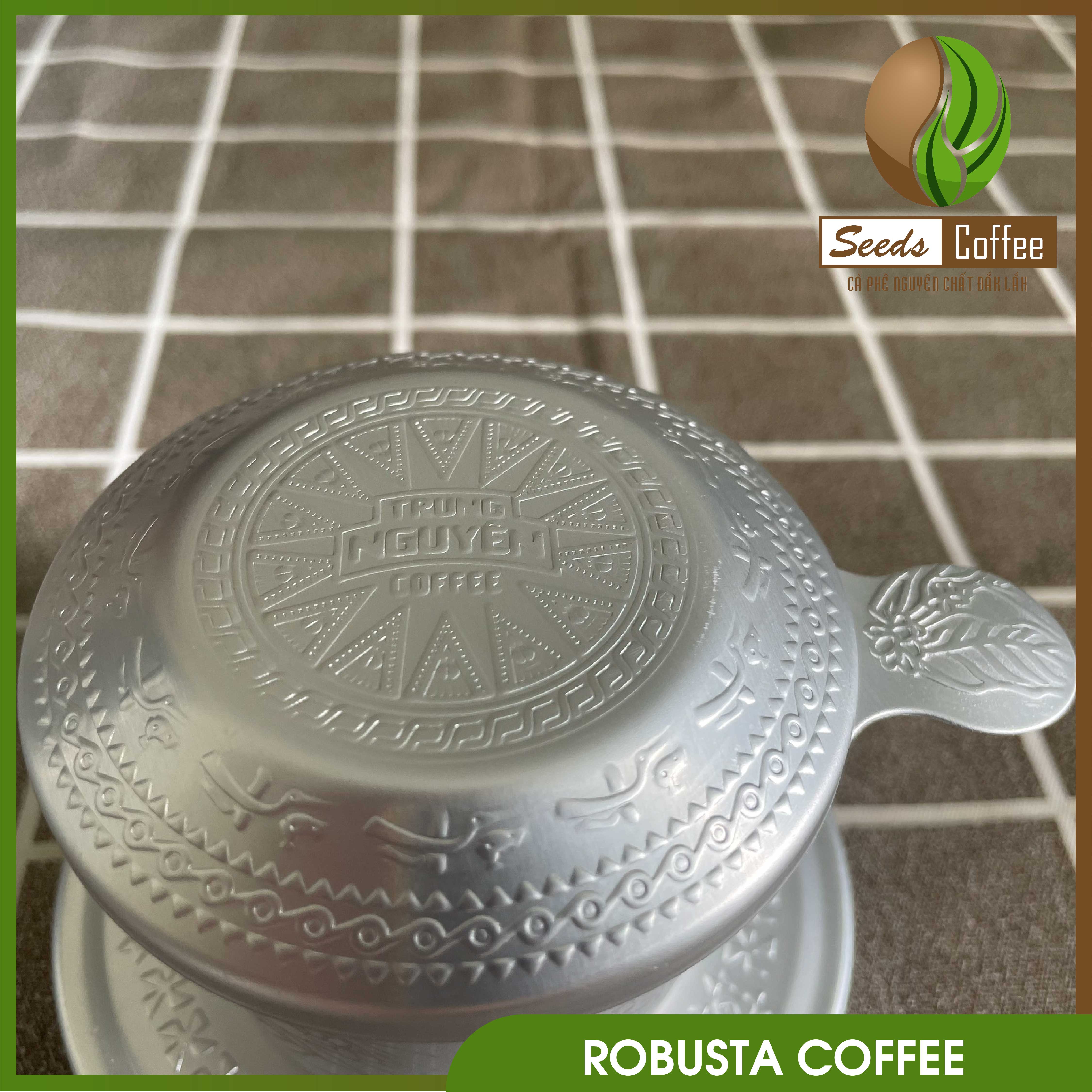 Phin nhôm pha cà phê hoa văn cao cấp loại 25gr