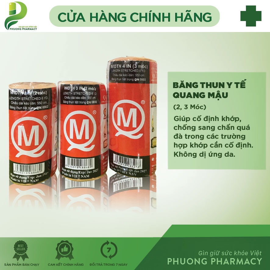Băng thun y tế Quang Mậu Dạng 2 móc - 3 móc