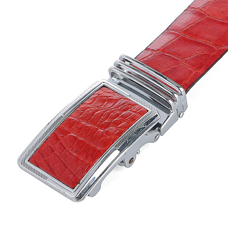 Thắt lưng nam da cá sấu  màu đỏ HK4256