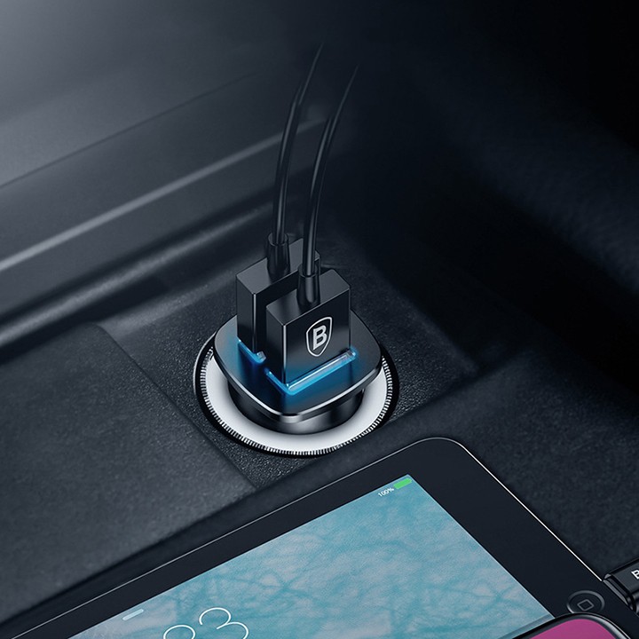 SẠC XE HƠI 2 CỔNG DUAL QUICK CHARGE 3.0 BASEUS