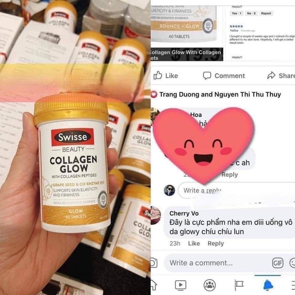 Collagen Glow Swisse - Trắng da 120 viên