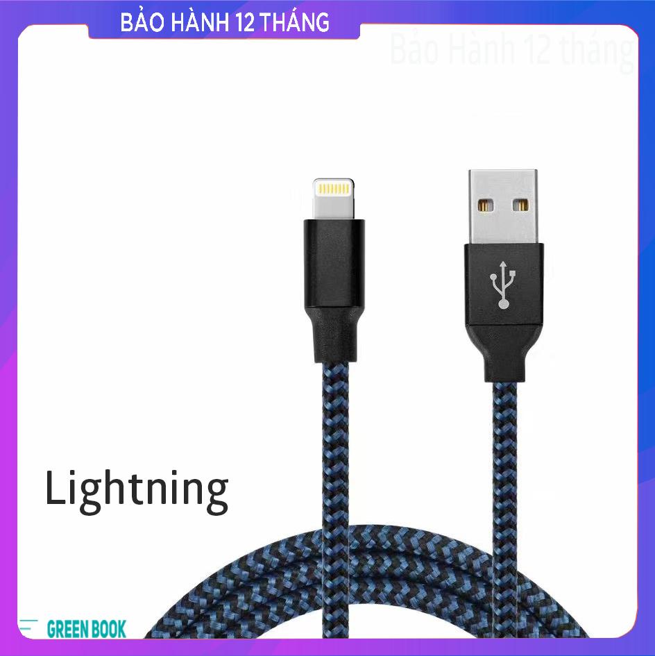 Dây cáp sạc nhanh iphone bọc dù siêu bền sạc an toàn| bảo hành 12 tháng
