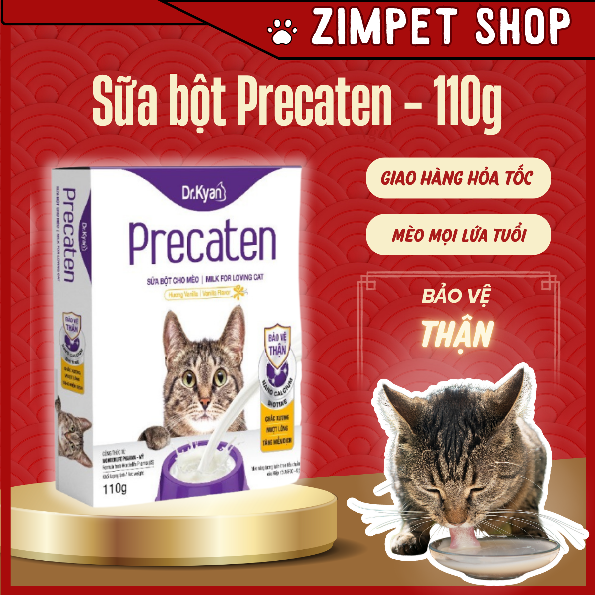 Sữa bột dinh dưỡng cho mèo Dr.Kyan Precaten