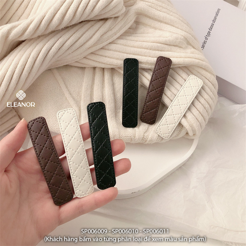 Kẹp tóc nữ Eleanor Accessories kẹp tóc mái bọc da trơn basic phụ kiện tóc 6009