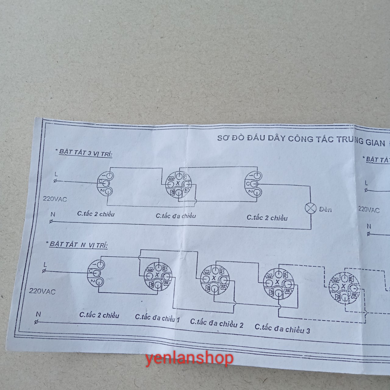 Hạt công tắc trung gian, công tắc đa chiều 4 cực, S18CC