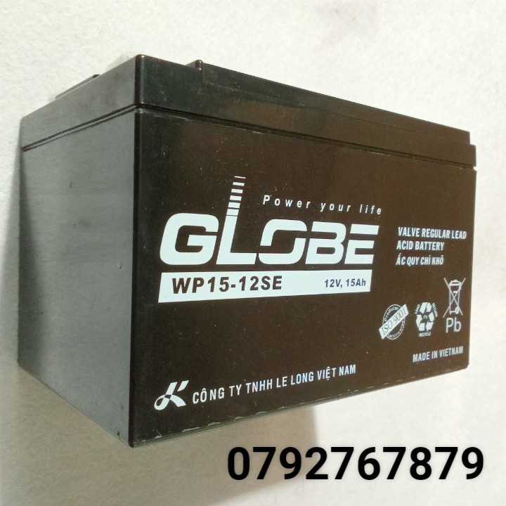 Ăc quy khô Globe 12v15ah dùng cho loa kéo