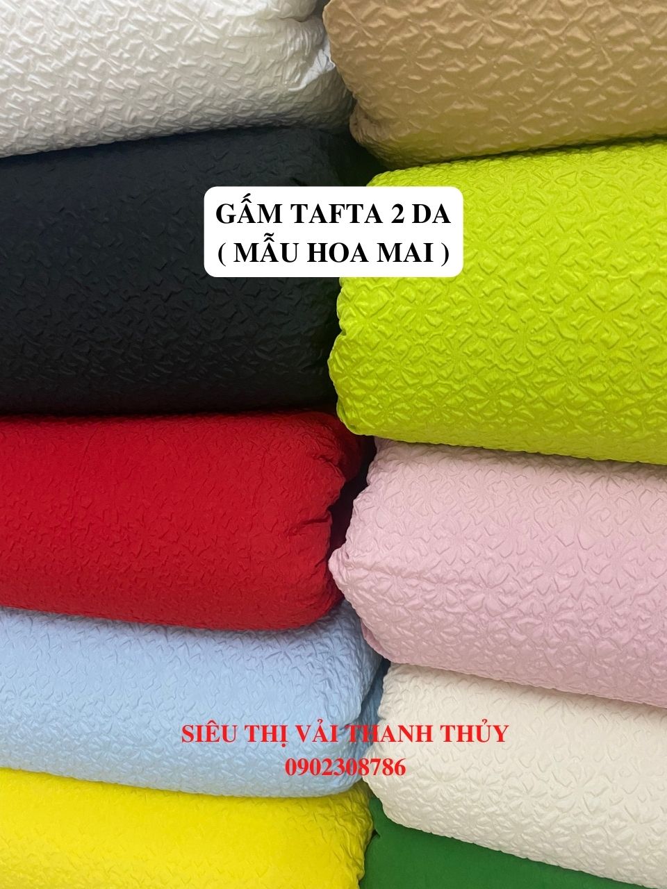 GẤM TAFTA 2 DA ( MẪU HOA MAI)