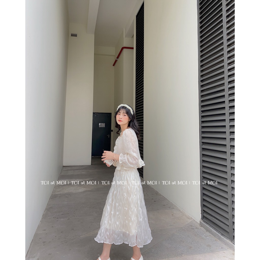 ÁO SƠ MI CỔ VUÔNG BÈO IN HOA_TOI et MOI (ẢNH THẬT)
