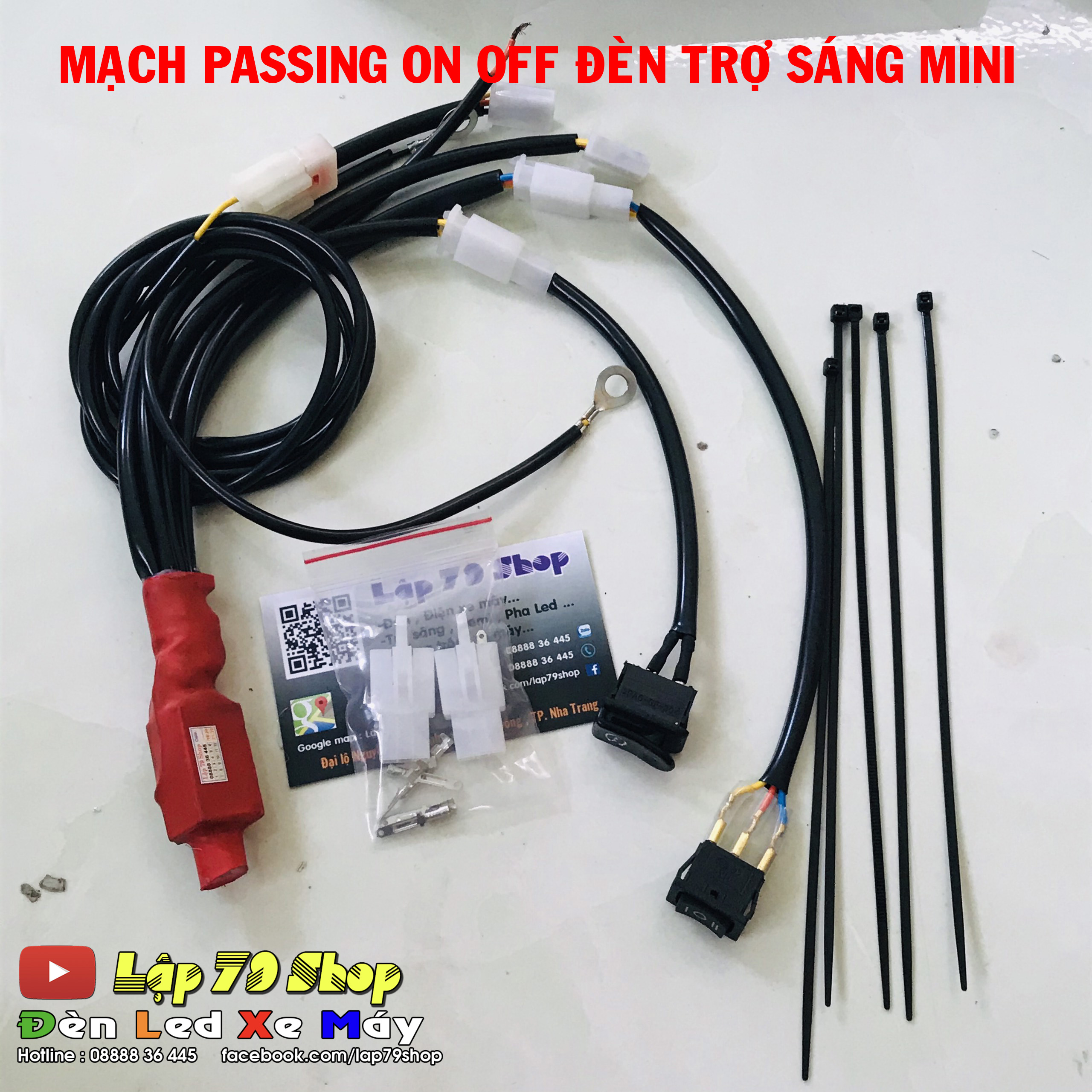 [LẬP 79 CENTER] Mạch Passing On Off Gắn Đèn Trợ Sáng Bi Cầu Mini