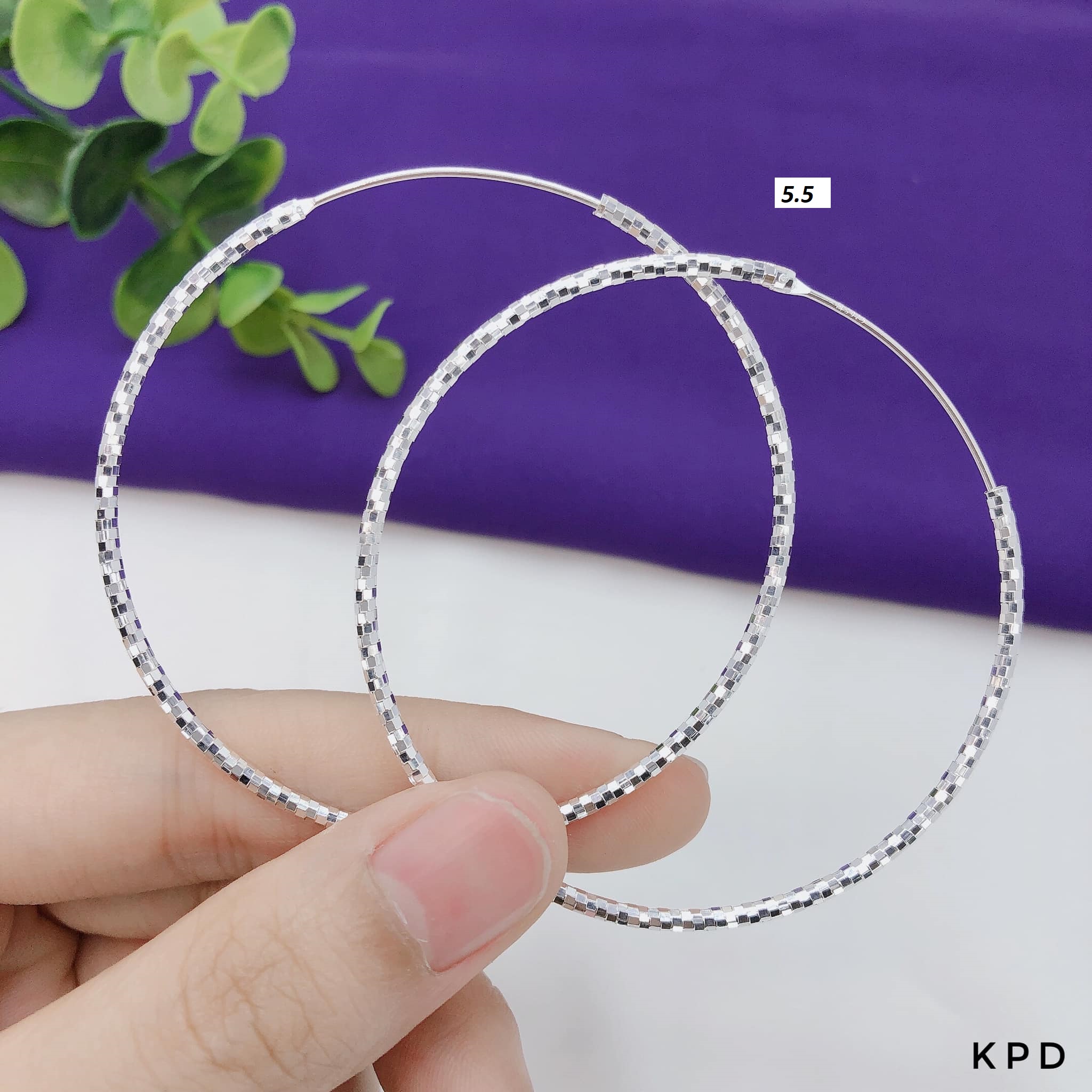 Bông tai vòng tàu bạc Ý MS88b