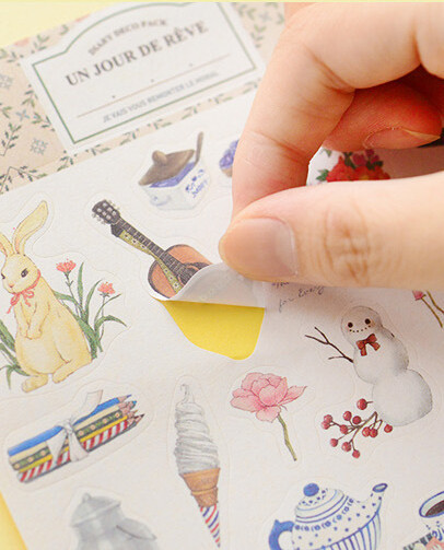 Sticker Washi trang trí đồ handmade - Set 03 tờ/1túi