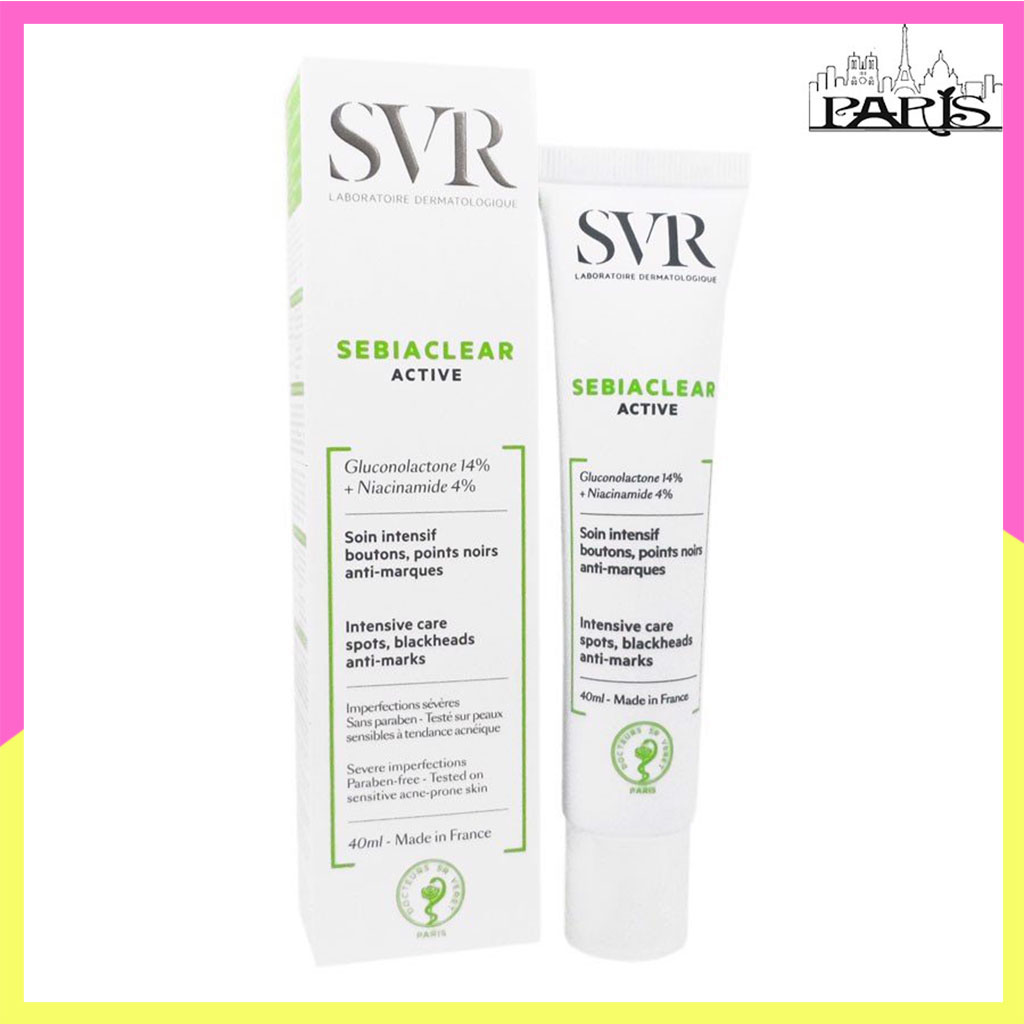 Kem Dưỡng Ẩm cho da Dầu SVR Sebiaclear Active Gel 40ml, Kem Dưỡng Giảm Mụn & Loại Bỏ Dầu - The Paris