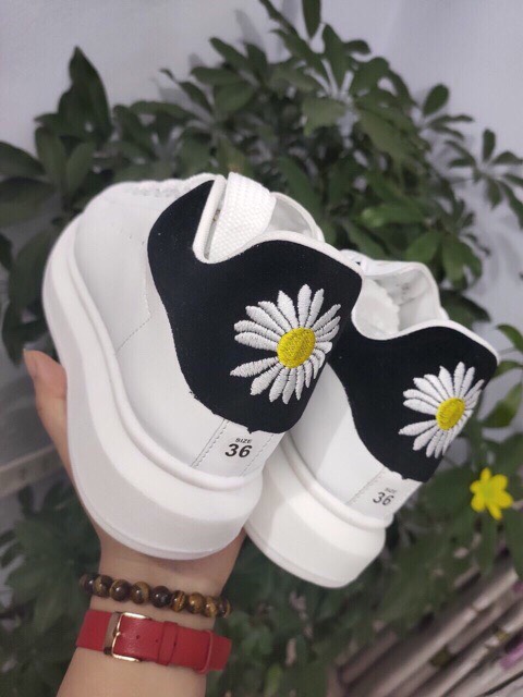 [ Video Tự Quay ] Giày sneakers Nam Nữ - Unisex MCQ Họa Tiết Cúc Họa Mi - Thích Hợp Làm Giày Đôi Cực Đẹp