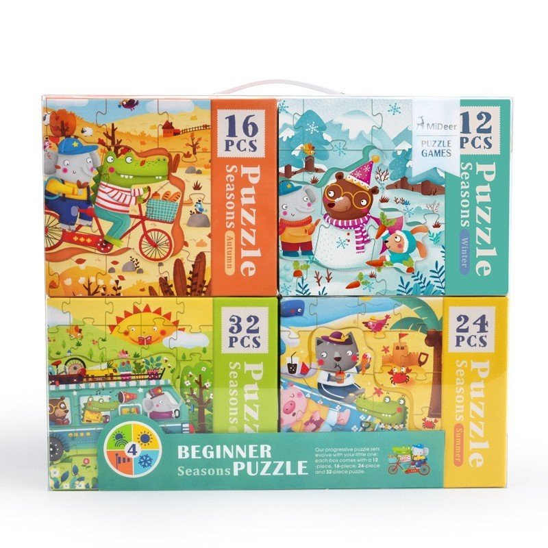 BỘ XẾP HÌNH 4 IN 1 PUZZLE - MIDEER