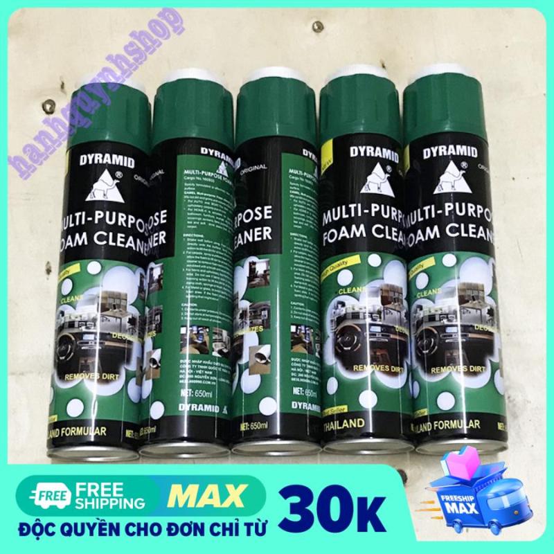 Combo 5 Chai Xịt Bọt Vệ Sinh Nội Thất Ô Tô Đa Năng Foam Cleaner Màu Xanh 650ml