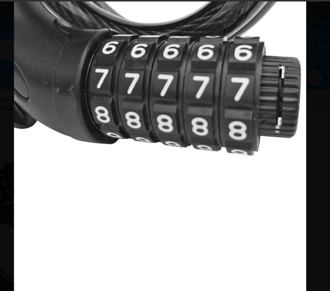khóa xe đạp mật mã 5 số 12*1200 mm Tonyon 566