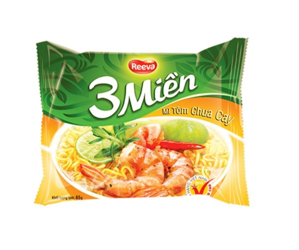 Thùng 30 gói mì 3 Miền Tôm Chua Cay