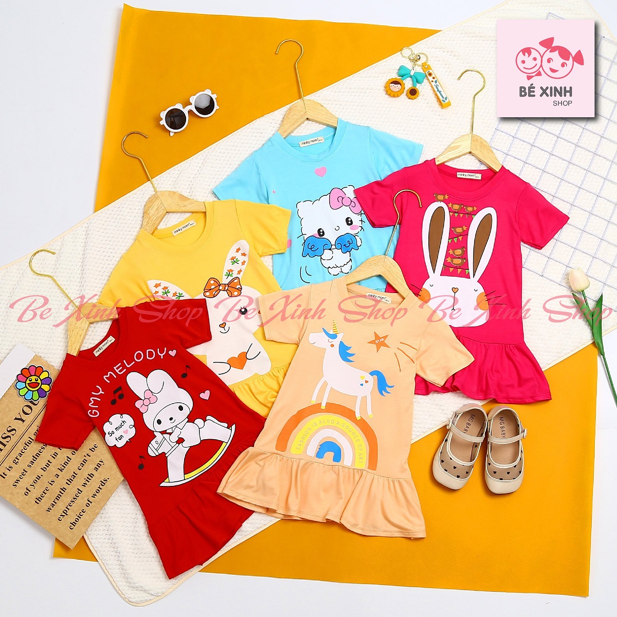 [MẪU MỚI] Váy đầm cho bé gái trẻ em mùa hè Minky Mom BX76 Đầm váy thun cho bé gái form rộng chất thun lạnh VÁY ĐẦM BÉ GÁI - Bé Xinh Shop