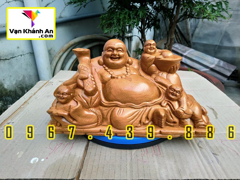Phật Di Lặc Tam Phúc gỗ bách xanh Mộc Châu - Trang Trí Phòng Khách - Quà Tặng Trang Trí Decor - Quà Tặng Tân Gia Khai Trương - Trang Trí Nhà Cửa