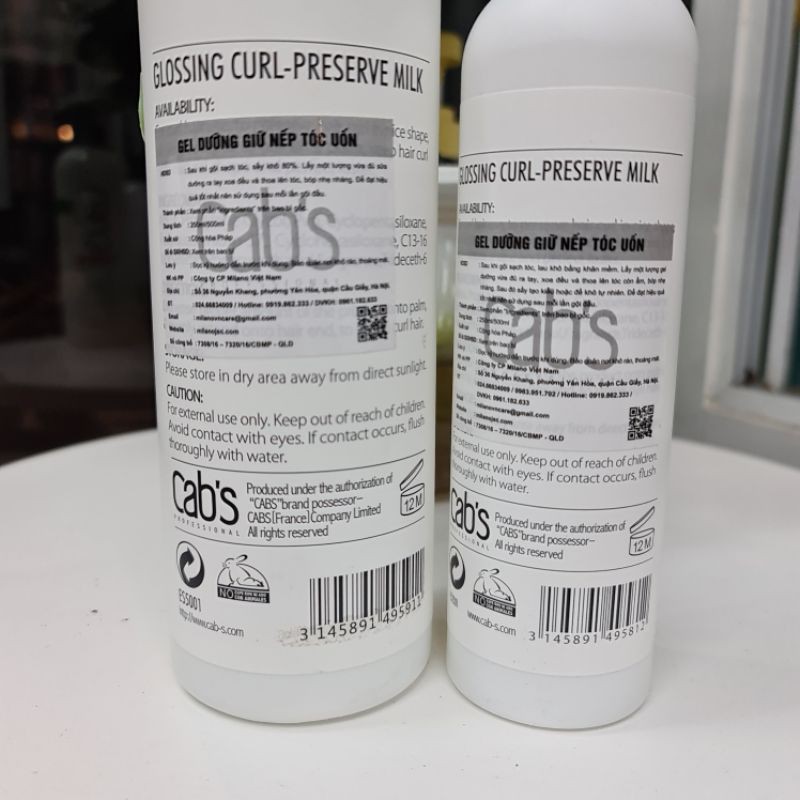 GEL DƯỠNG GIỮ NẾP TÓC UỐN CAB'S 500ml - PHÁP