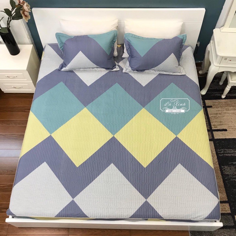 Sét ga gối chun trần cotton 100% sóng vàng