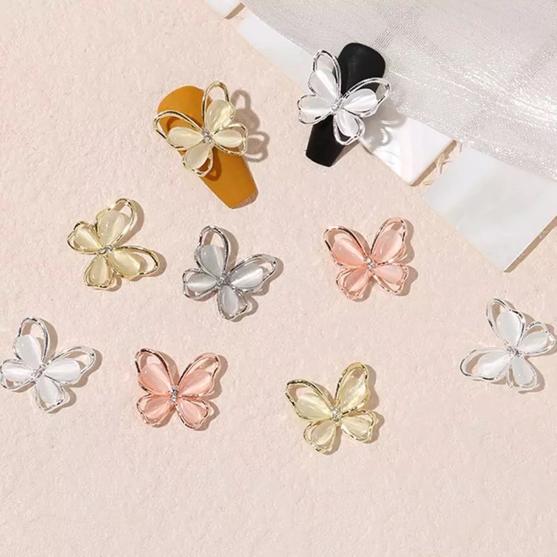 Charm bướm thạch đính móng trang trí nail
