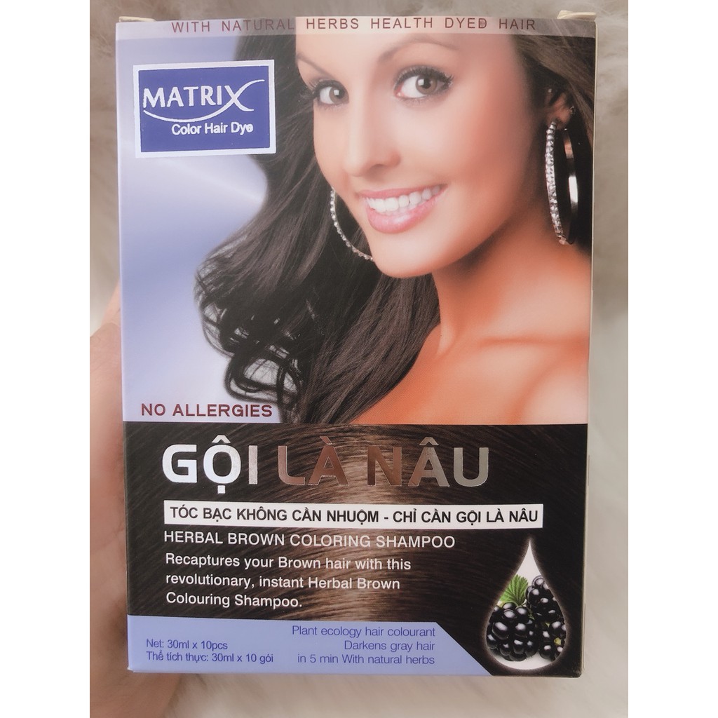 Thuốc Nhuộm Tóc Gội là nâu MATRIX 1 gói lẻ
