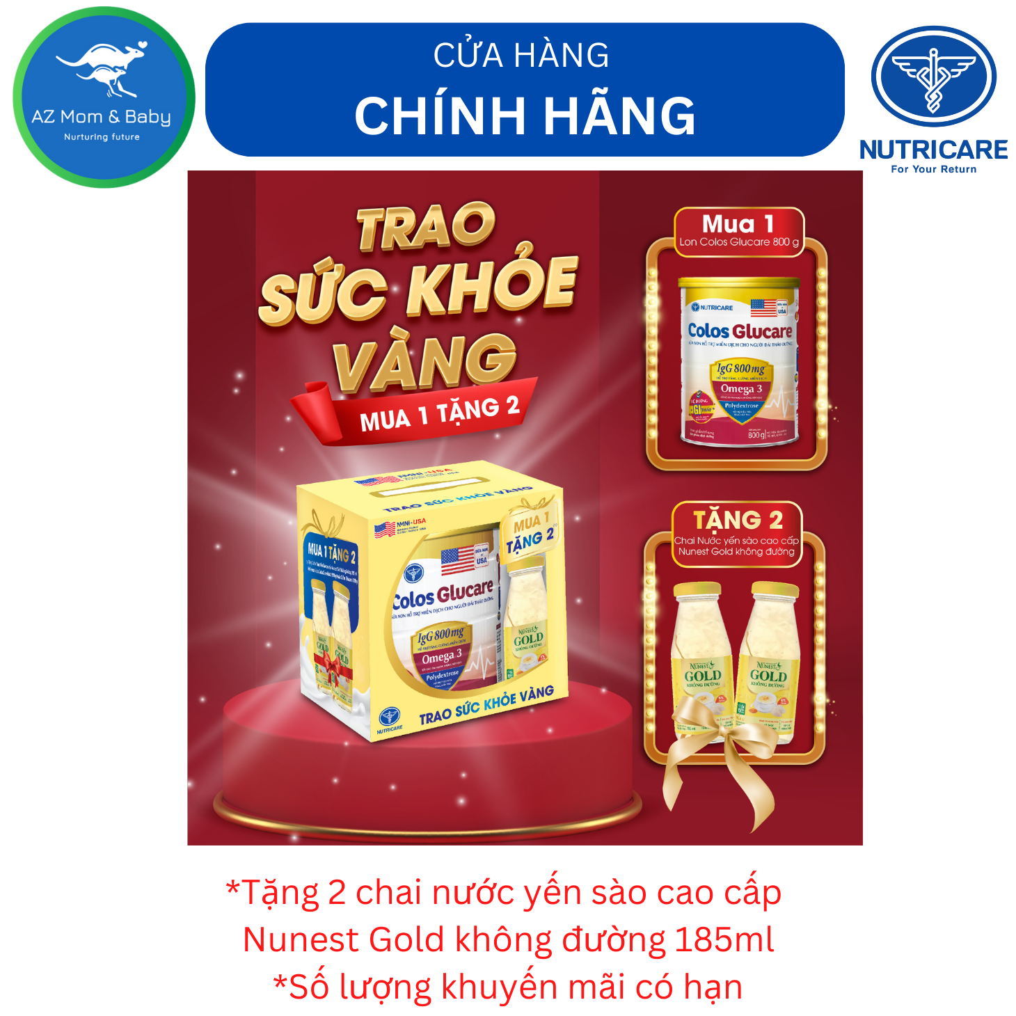 Sữa bột COLOS GLUCARE 800g cho người tiểu đường