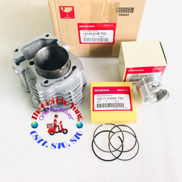 Nòng piston bạc ab 110 fi zin honda thái lan - 12100-kvb-t00/ 13011-kww-740/ 13101-kvb-t00