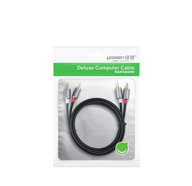 Cáp AV 2 đầu hoa sen 2M UGREEN 10518 - UGREEN 10518 - AV104 2RCA