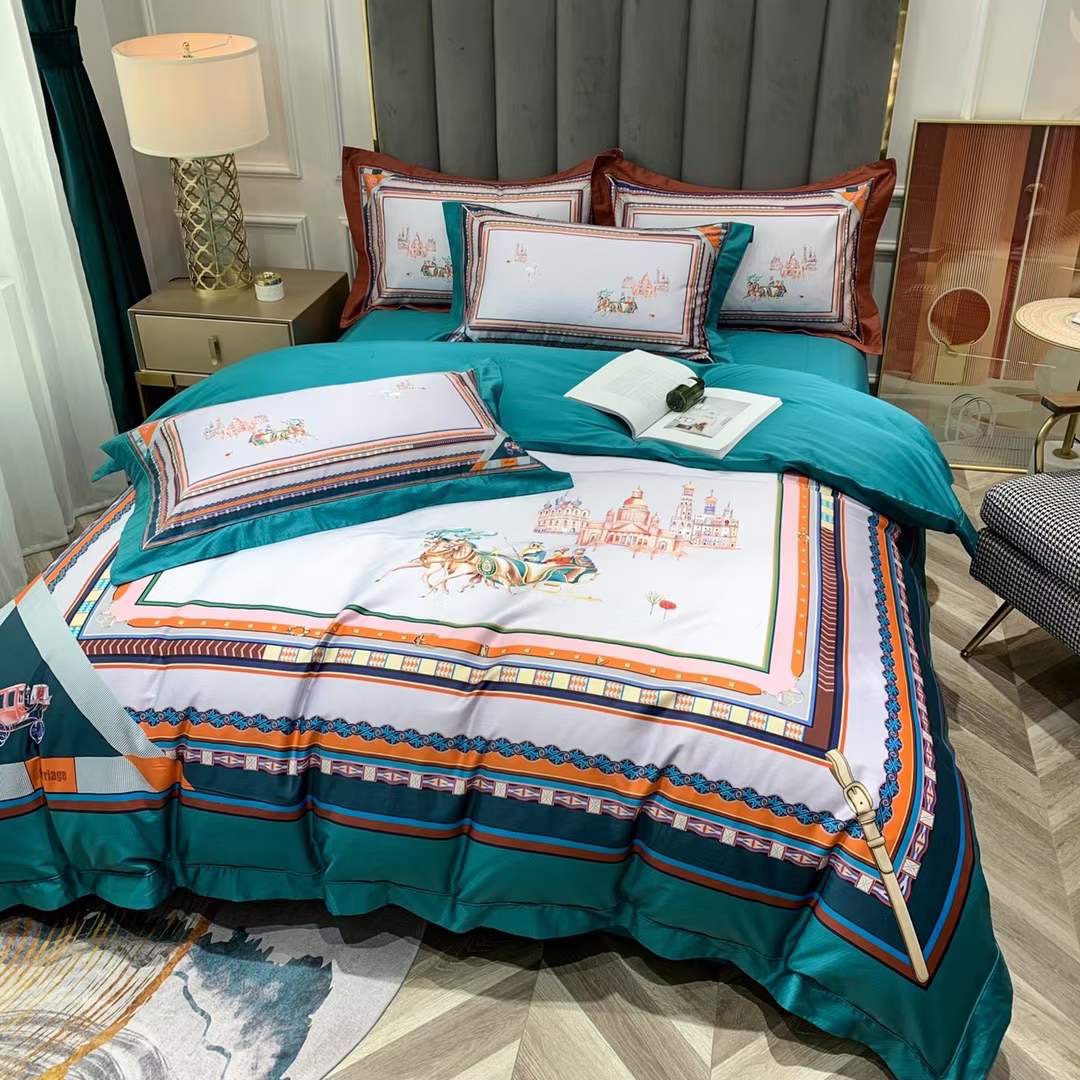 Bộ chăn ga gối 5 món Bộ Lụa cotton 100% 1000TC
