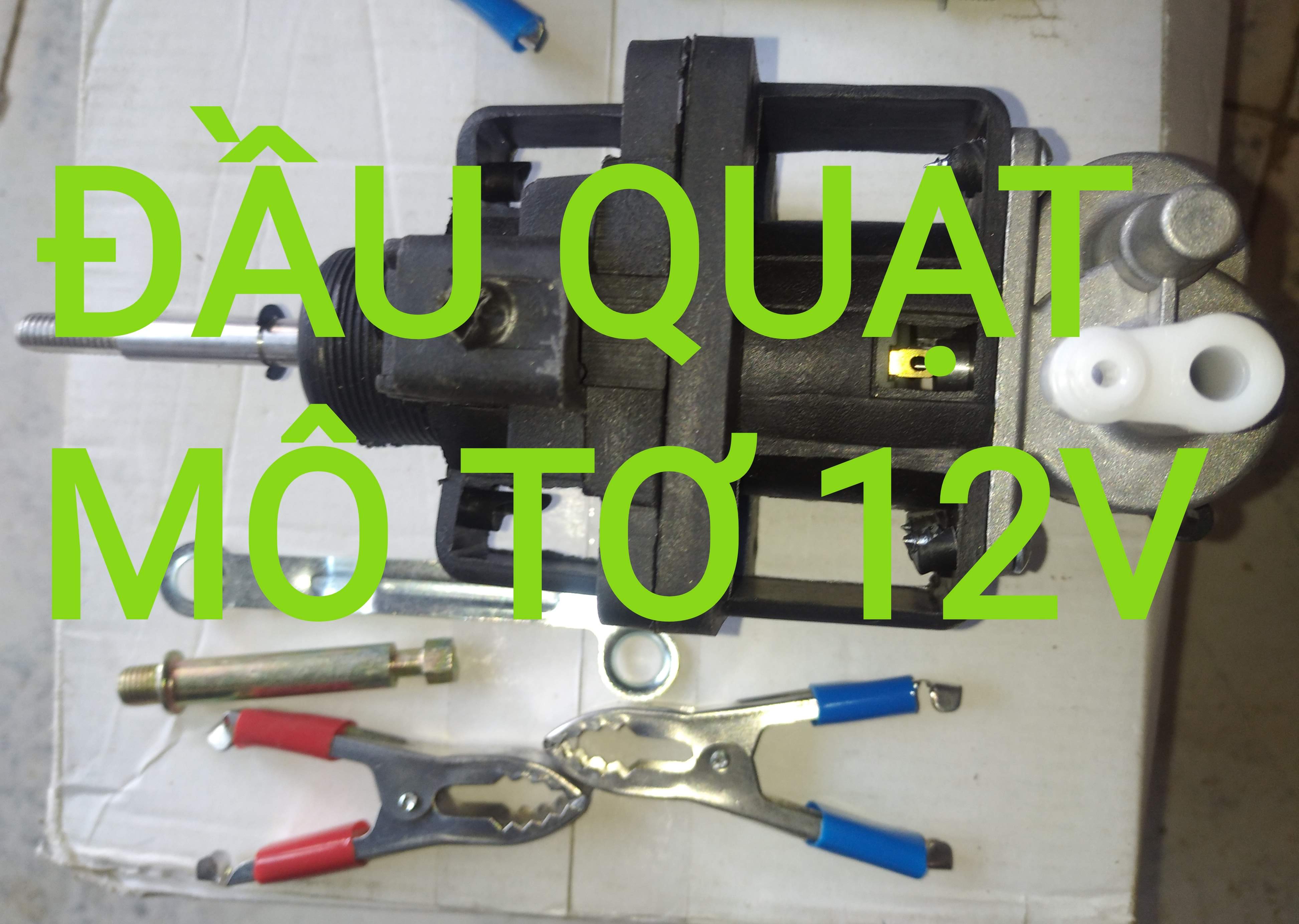 Mô tơ quạt 12V DC combo linh kiện đầy đủ
