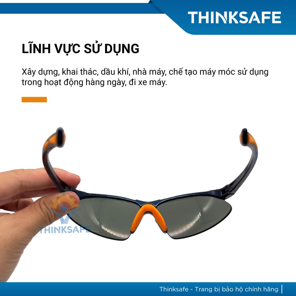 Kính bảo hộ Kings KY312 màu đen chống chói, chống tia uv, chống bụi đi đường Kính bảo vệ mắt - Thinksafe