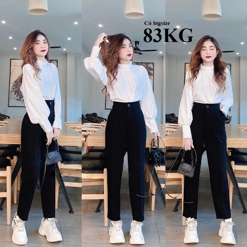 Quần Tây Học Sinh Sinh Viên Dáng Cơ bản Lưng Cao Ngang Rốn Vải Tuyết Mưa cao cấp có Bigsize 108KG