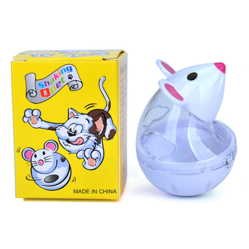 Mouse daruma feeder fun puzzle cartoon cat pet toys leakage food ball manufacturers selling