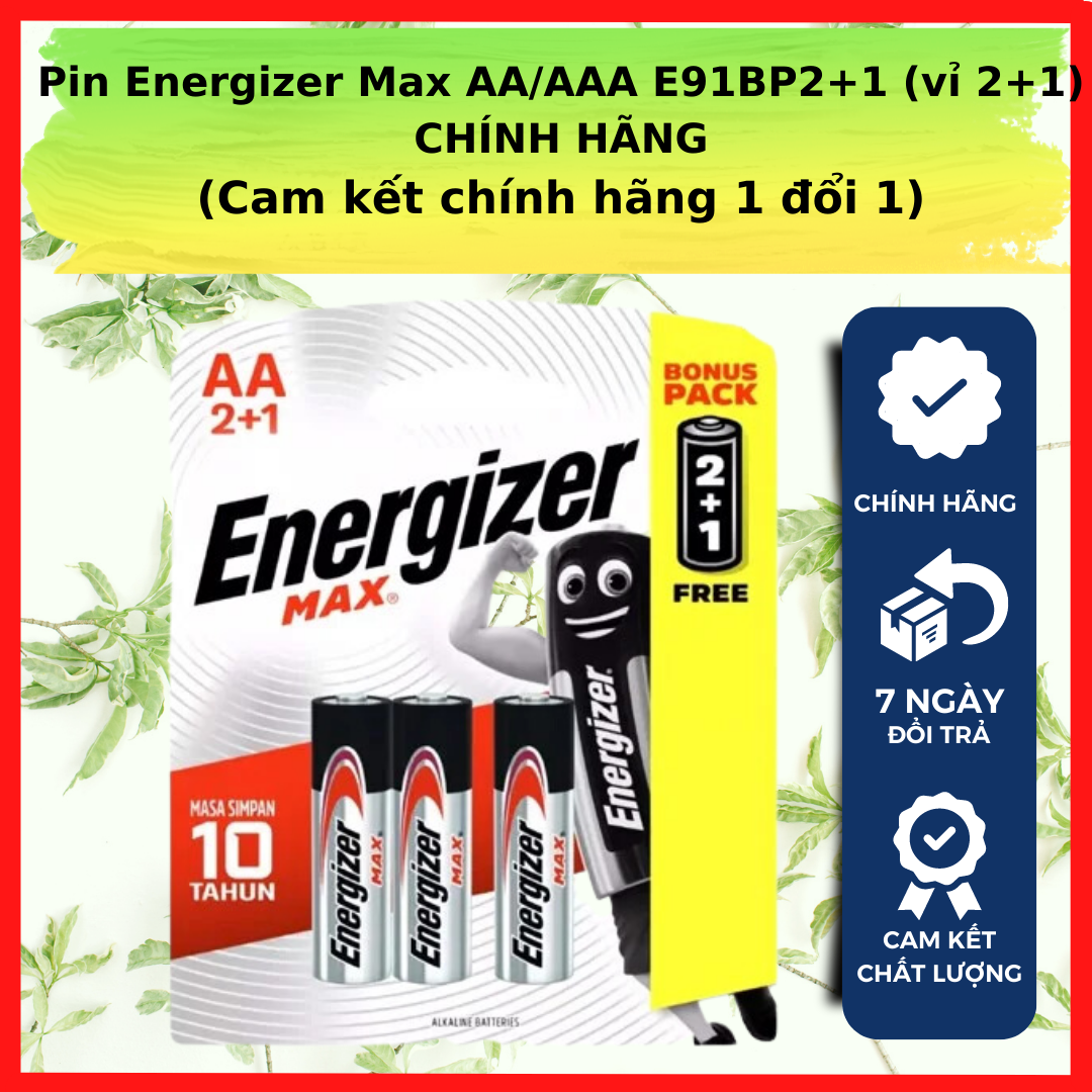 Pin Energizer Max AA/AAA E91BP2+1 (vỉ 2+1) CHÍNH HÃNG