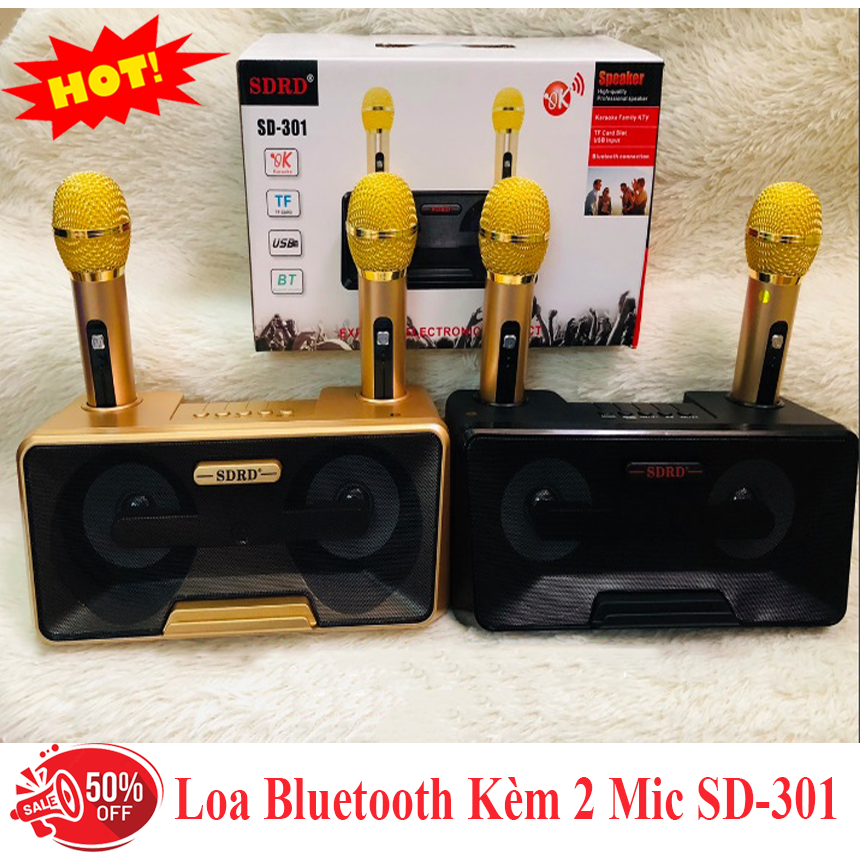 ( CHÍNH HÃNG ) Loa nhật công suất lớn, TẶNG ĐÔI MIC KARAOKE, Loa Thùng Bluetooth Hát Karaoke hay, Loa Karaoke SDRD SD-301 công suất lớn thoả sức ca hát, vui chơi ngoài trời, ( Bảo Hành 12 Tháng )