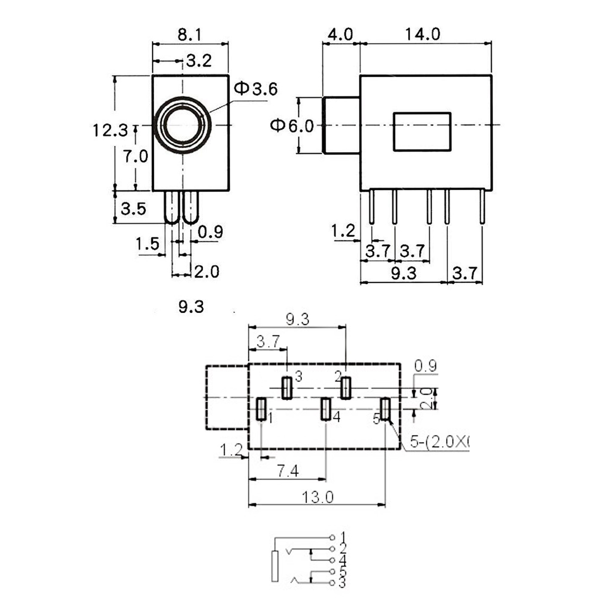 Bộ 3 Jack audio cái 3.5mm PJ-325