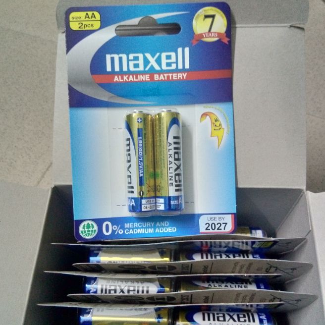 [Hàng Chính Hãng] Pin vỉ maxell Alkaline AA Hộp/10vỉ /2 viên