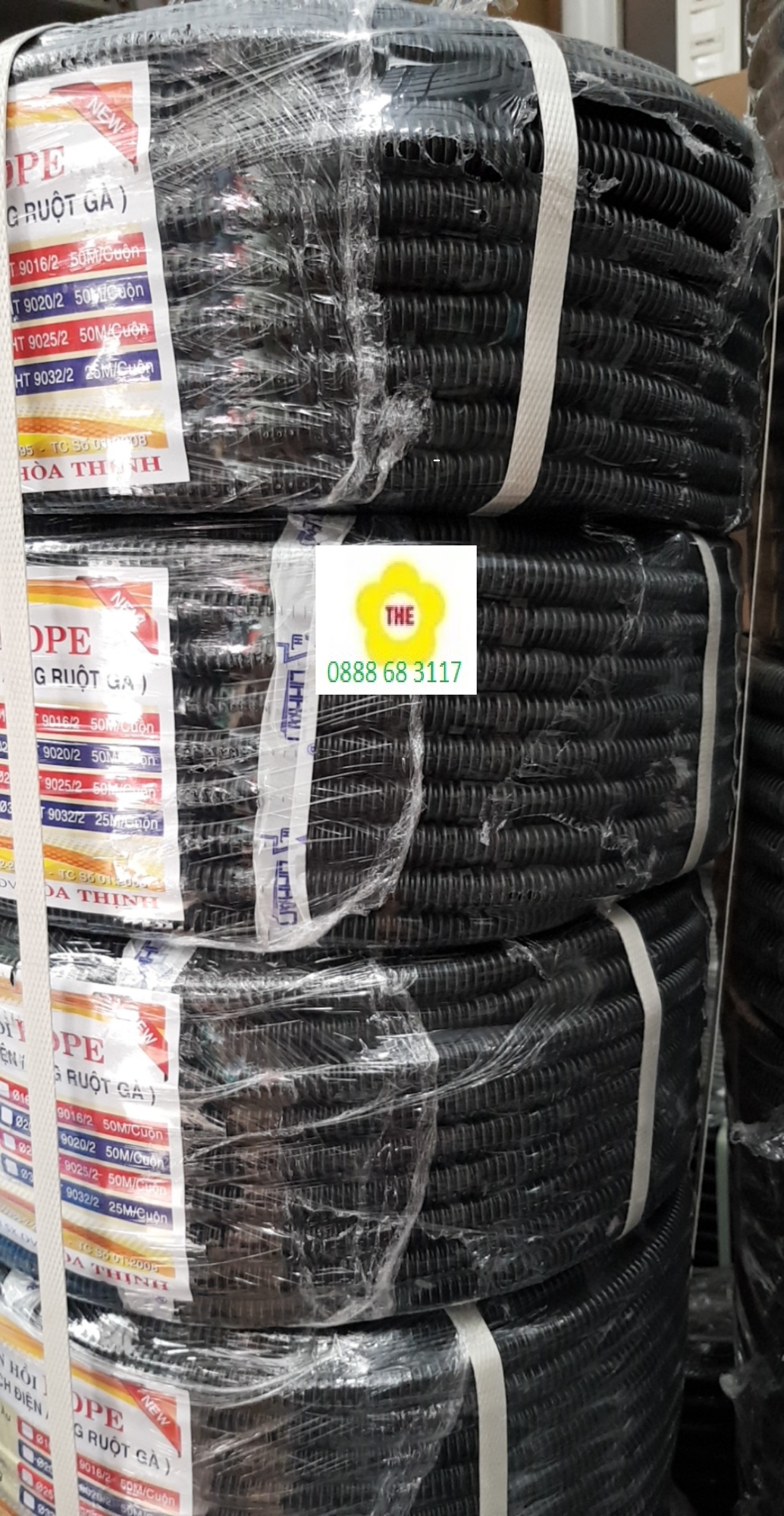 1 CUỘN - Ống luồn dây điện ( Ruột gà / Ống gen ) Lihhan ( MÀU ĐEN ) (ống đàn hồi HDPE) Lihan