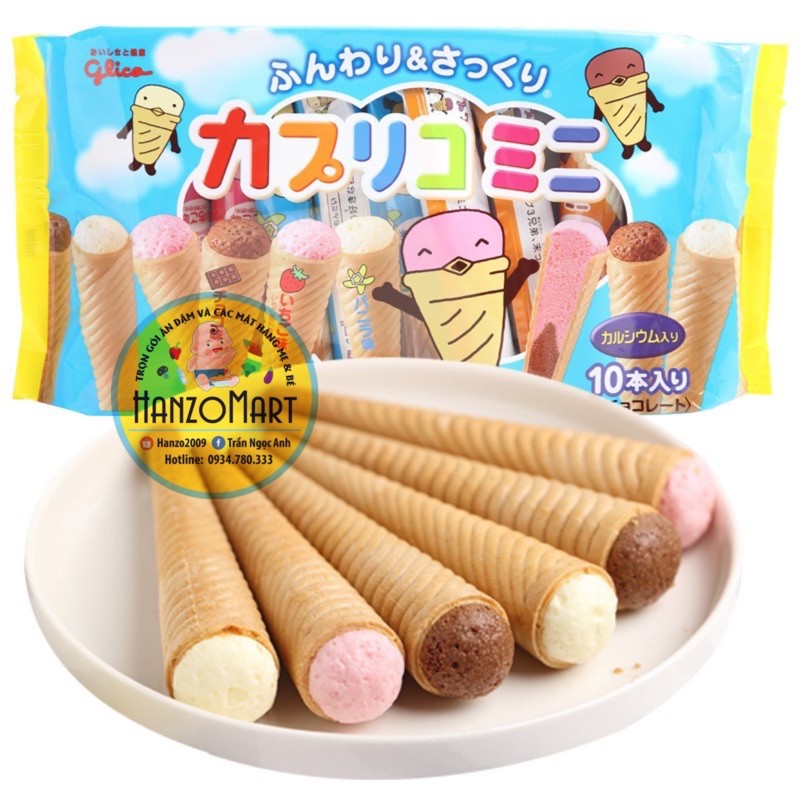 Bánh Ốc Quế Glico Nhật (Gói 10 Cây) 1Y+