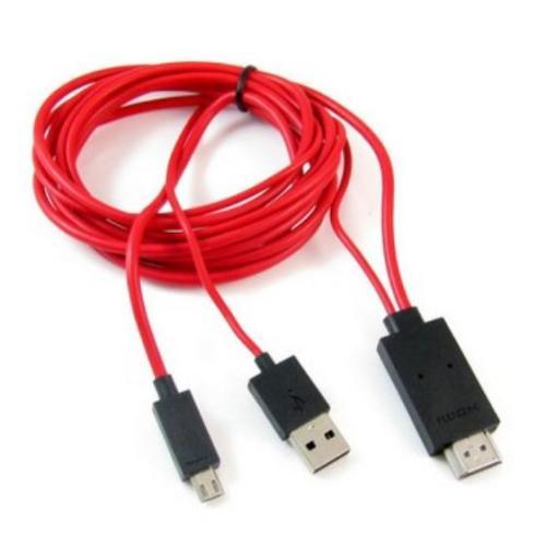 Cáp MHL xuất hình ảnh từ điện thoại ra tivi MHL 5pin (Đen phối đỏ)