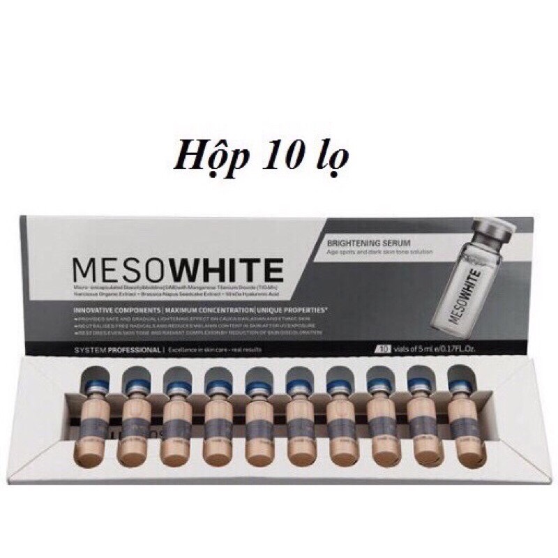 [Spa] Cấy phấn MESOWHITE cấy phấn nano da mặt (Hộp 10 ống)