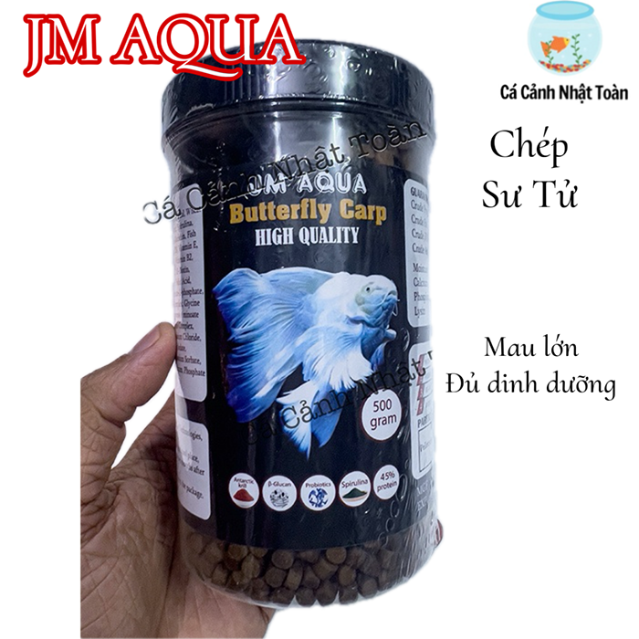 THỨC ĂN CÁ CHÉP SƯ TỬ JM AQUA TAIWAN CAO CẤP (HỦ 500G)