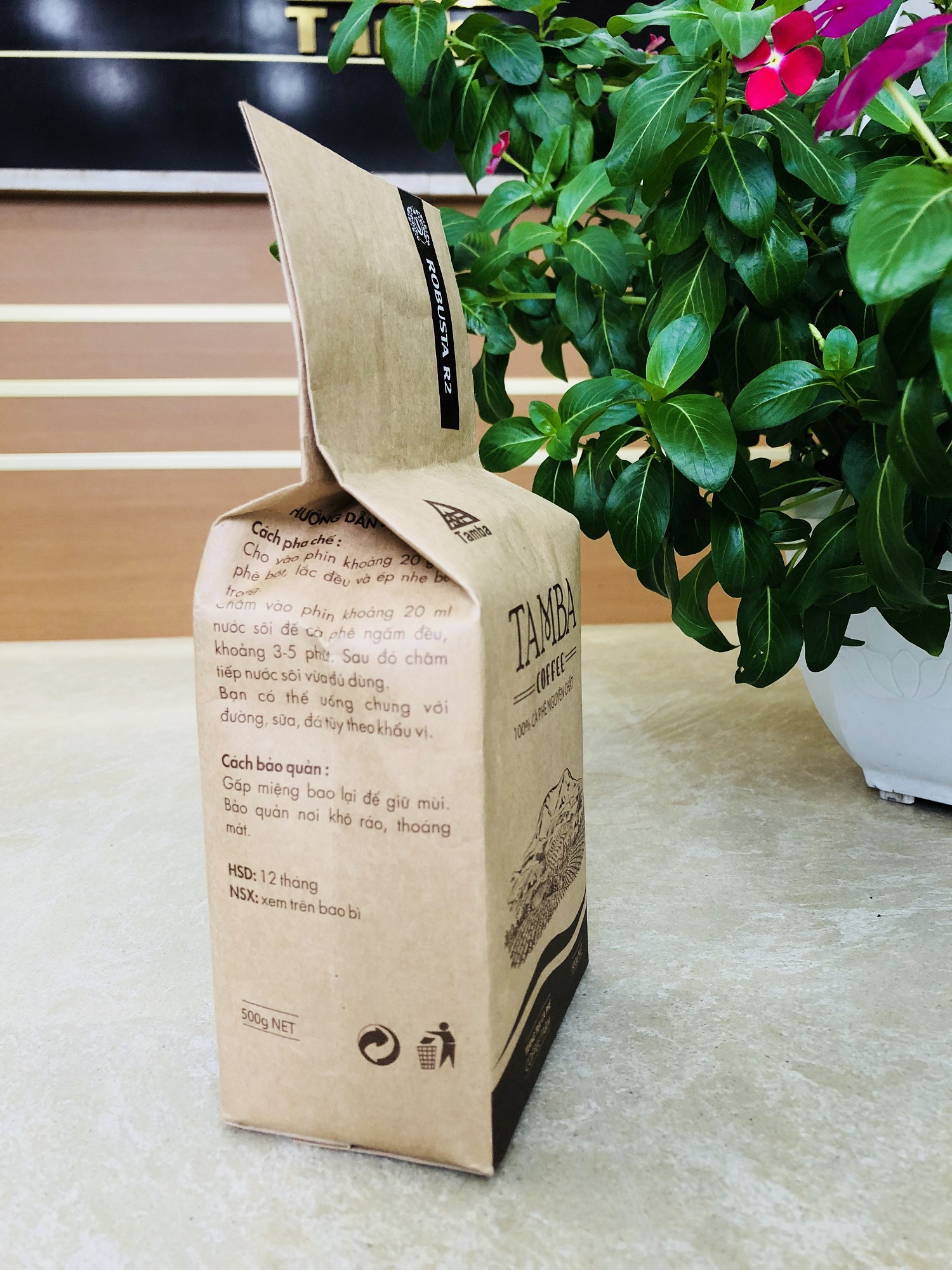 Cà phê bột Robusta R2 - Dark Roast - Tamba Coffee - 500gr